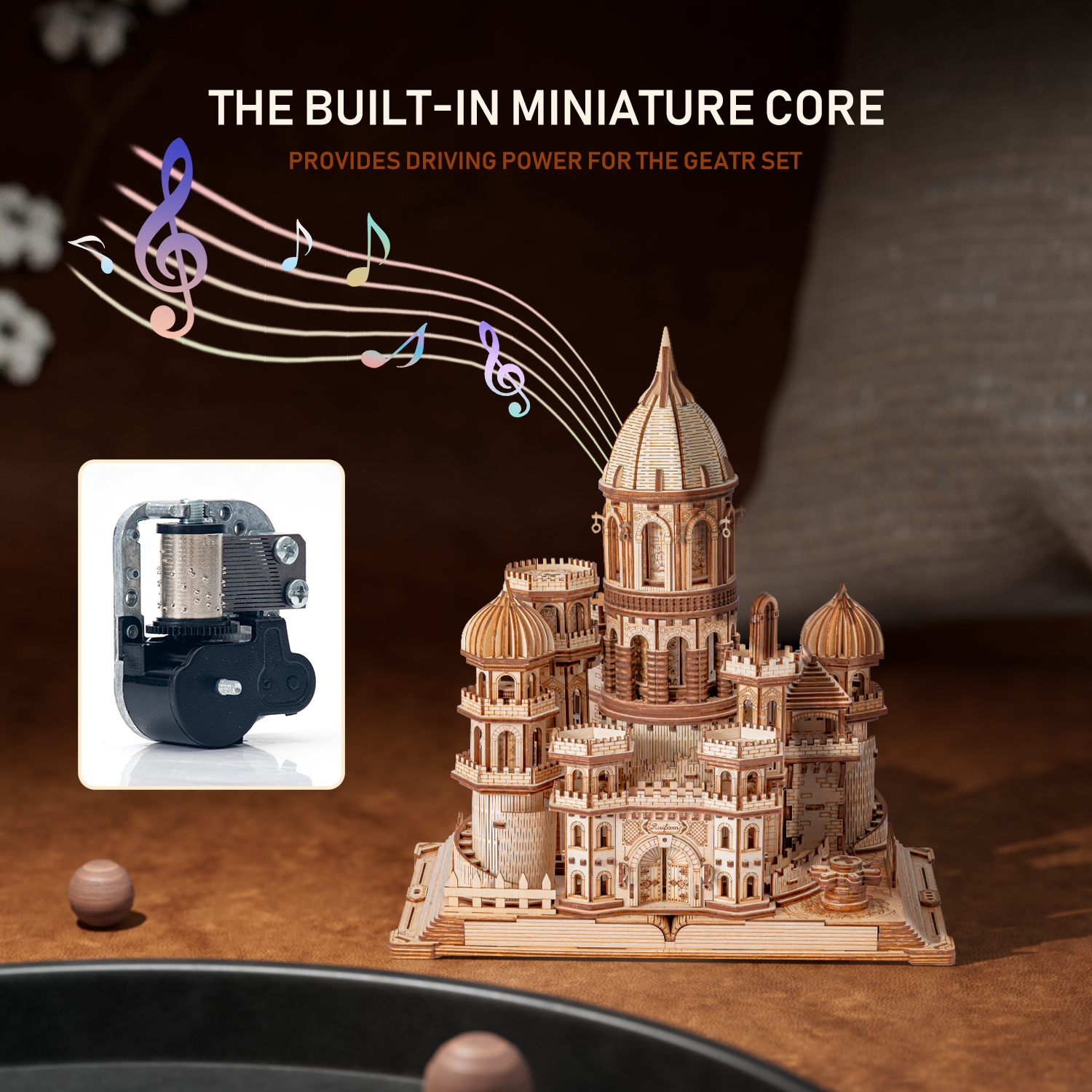 RUIFAM 3D Wooden Puzzles DIY Mechanical Wooden Wide Model Kit 1000 Pcs 3D Puzzles for Adults Teens 14+Years Puzzle Enthusiasts Box Clockwork Enchanted Castle