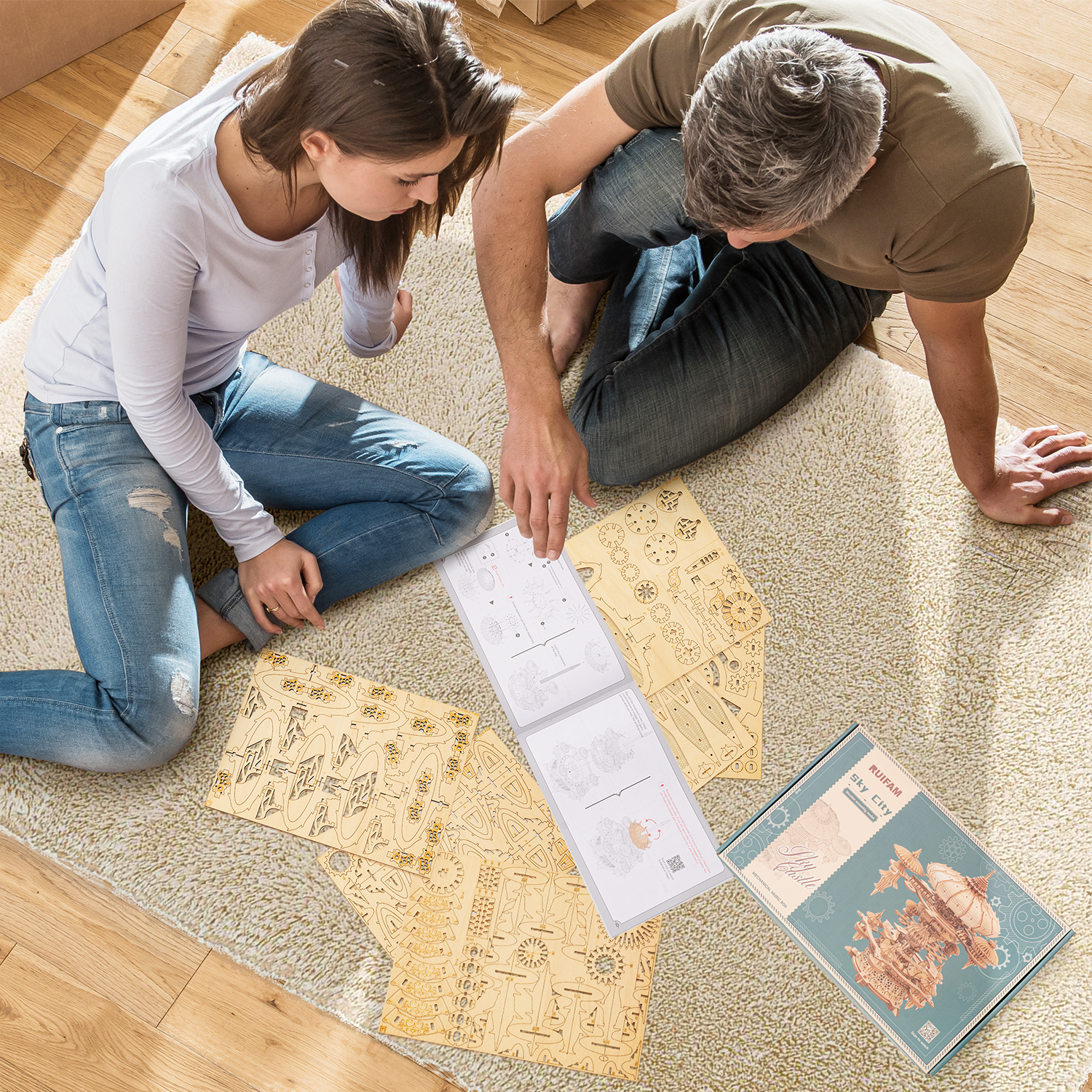 RUIFAM SkyCity Music Box 3D Wooden Puzzles LF01