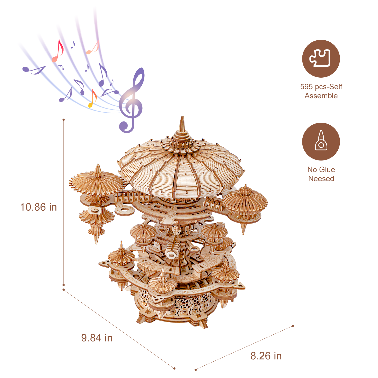 RUIFAM SkyCity Music Box 3D Wooden Puzzles LF01