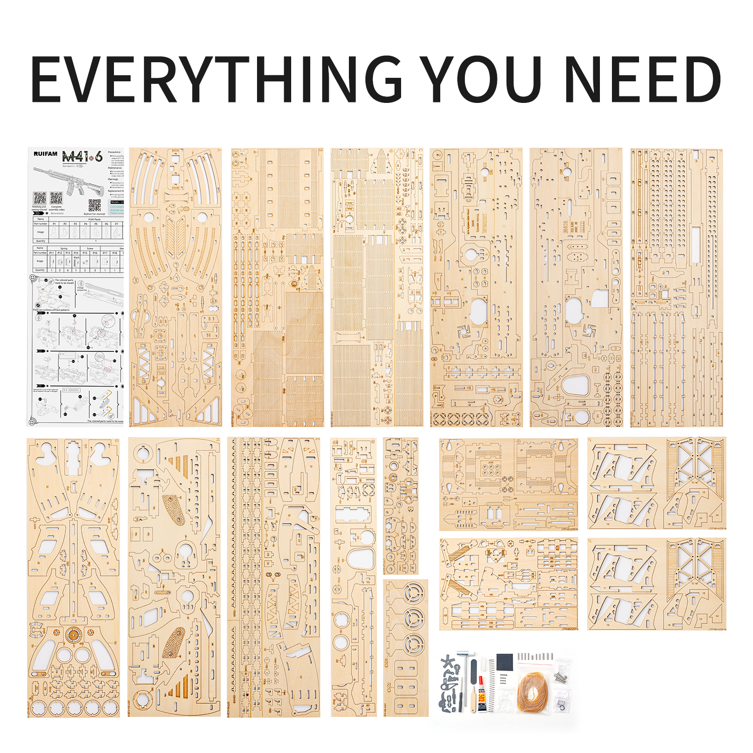 RUIFAM 3D Wooden Puzzles for Adults, 3D Puzzle Model Rubber Bands Gun Toys Building Kits, DIY Wood Crafts Cool Toy Hobbies for Men Women, Creative Assembly Gifts