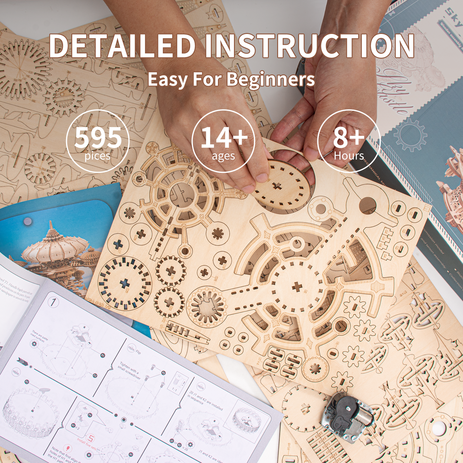 RUIFAM SkyCity Music Box 3D Wooden Puzzles LF01