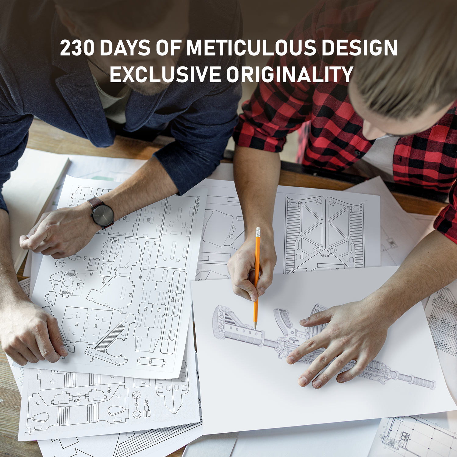 RUIFAM 3D Wooden Puzzles for Adults, 3D Puzzle Model Rubber Bands Gun Toys Building Kits, DIY Wood Crafts Cool Toy Hobbies for Men Women, Creative Assembly Gifts